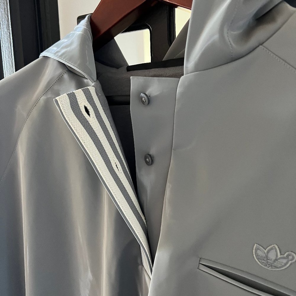 Addidas Rain Proof Blue Version Nylon Hoodie New - image 2